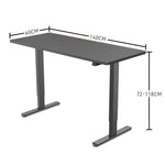 Fortia Sit To Stand Up Standing Desk 140x60cm 72-118cm Electric Height Adjustable 70kg Load Black/Black Frame