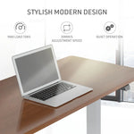 Fortia Sit To Stand Up Standing Desk 140x60cm 72-118cm Electric Height Adjustable 70kg Load Walnut Style/Silver Frame