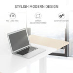 Fortia Sit To Stand Up Standing Desk 140x60cm 72-118cm Electric Height Adjustable 70kg Load Light Oak Style/White Frame