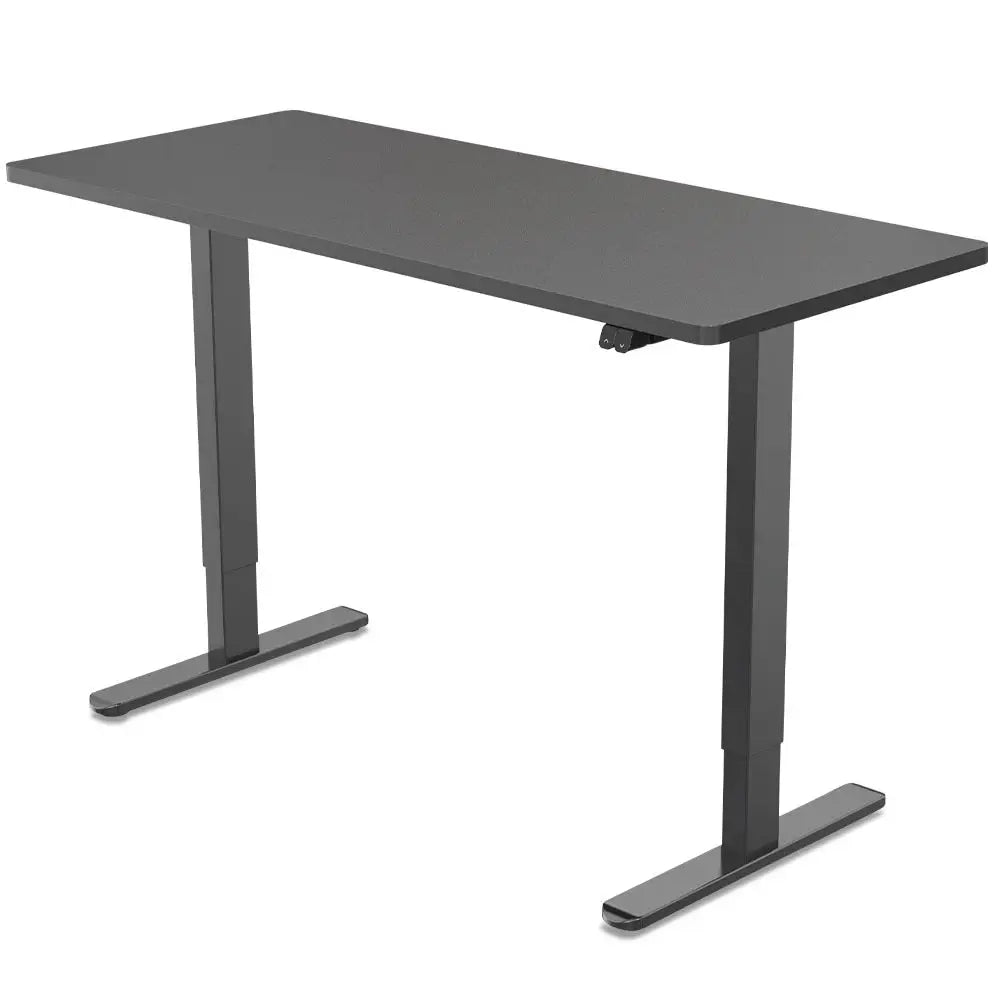 Fortia Sit To Stand Up Standing Desk 140x60cm 72-118cm Electric Height Adjustable 70kg Load Black/Black Frame