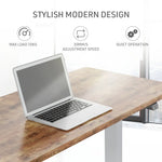 Fortia Sit To Stand Up Standing Desk 140x60cm 72-118cm Electric Height Adjustable 70kg Load Oak Style/Silver Frame