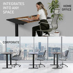 Fortia Sit To Stand Up Standing Desk 140x60cm 72-118cm Electric Height Adjustable 70kg Rated Oak Style/Black Frame