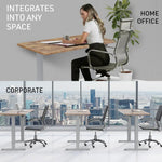 Fortia Sit To Stand Up Standing Desk 140x60cm 72-118cm Electric Height Adjustable 70kg Load Oak Style/Silver Frame