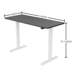 Fortia Sit To Stand Up Standing Desk 140x60cm 72-118cm Electric Height Adjustable 70kg Load Black/White Frame