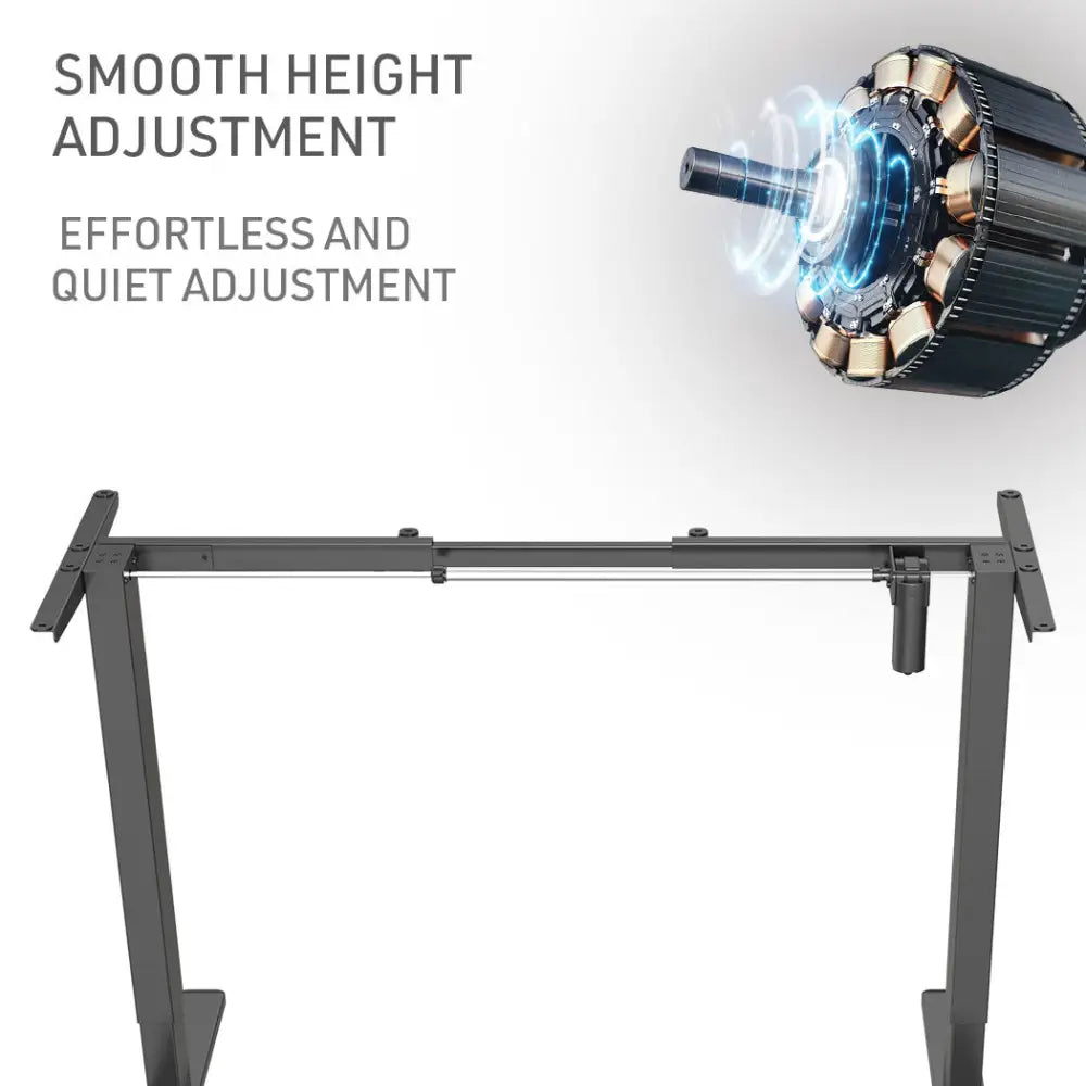 Fortia Sit To Stand Up Standing Desk 140x60cm 72-118cm Electric Height Adjustable 70kg Load Black/Black Frame