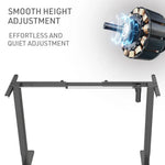 Fortia Sit To Stand Up Standing Desk 140x60cm 72-118cm Electric Height Adjustable 70kg Load Black/Black Frame