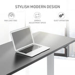 Fortia Sit To Stand Up Standing Desk 140x60cm 72-118cm Electric Height Adjustable 70kg Load Black/Silver Frame
