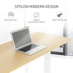 Fortia Sit To Stand Up Standing Desk 140x60cm 72-118cm Electric Height Adjustable 70kg Load White Oak Style/White Frame