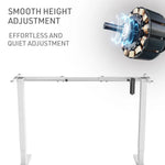 Fortia Sit To Stand Up Standing Desk 140x60cm 72-118cm Electric Height Adjustable 70kg Load White/White Frame
