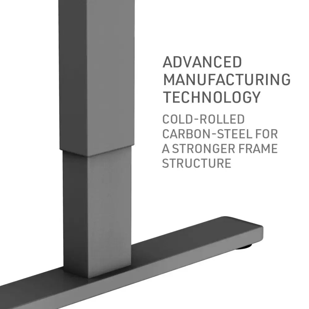 Fortia Sit To Stand Up Standing Desk 140x60cm 72-118cm Electric Height Adjustable 70kg Rated Black/Black Frame
