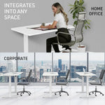 Fortia Sit To Stand Up Standing Desk 140x60cm 72-118cm Electric Height Adjustable 70kg Load White/White Frame