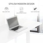 Fortia Sit To Stand Up Standing Desk 140x60cm 72-118cm Electric Height Adjustable 70kg Load White/White Frame