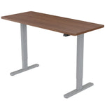 Fortia Sit To Stand Up Standing Desk 140x60cm 72-118cm Electric Height Adjustable 70kg Load Walnut Style/Silver Frame
