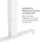 Fortia Sit To Stand Up Standing Desk 140x60cm 72-118cm Electric Height Adjustable 70kg Load White/White Frame