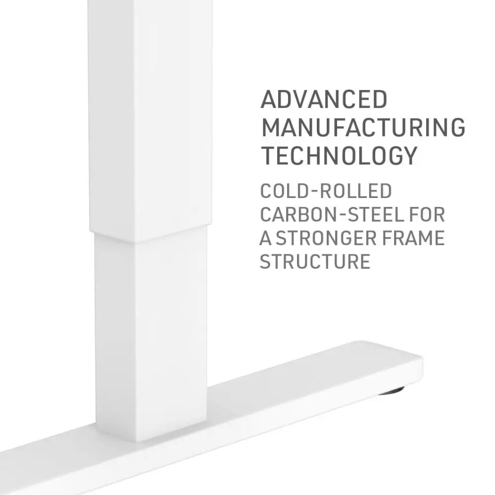 Fortia Sit To Stand Up Standing Desk 140x60cm 72-118cm Electric Height Adjustable 70kg Load White/White Frame
