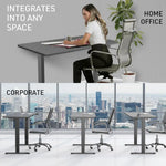Fortia Sit To Stand Up Standing Desk 140x60cm 72-118cm Electric Height Adjustable 70kg Load Black/Black Frame