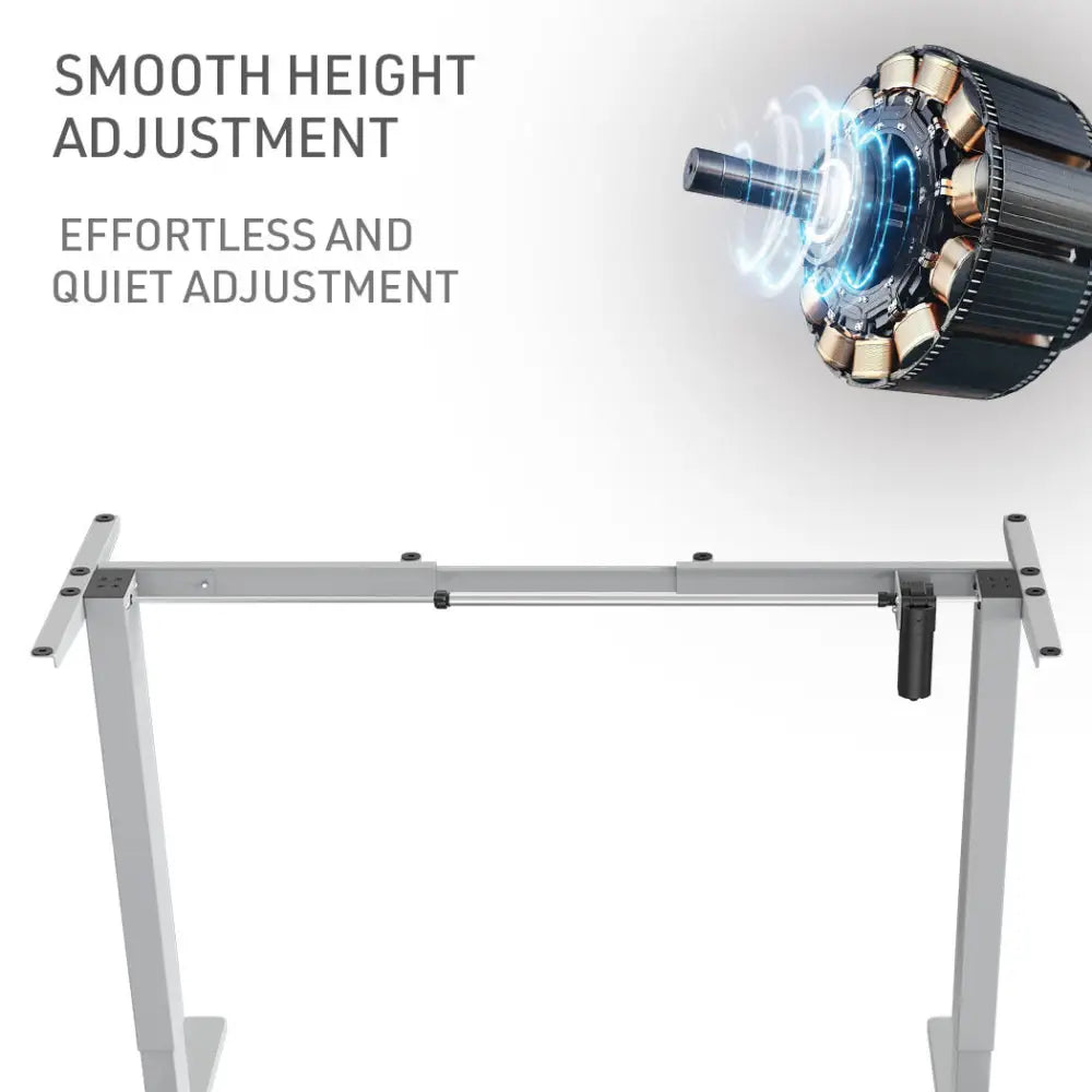 Fortia Sit To Stand Up Standing Desk 140x60cm 72-118cm Electric Height Adjustable 70kg Load Black/Silver Frame