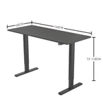 Fortia Sit To Stand Up Standing Desk 140x60cm 72-118cm Electric Height Adjustable 70kg Rated Black/Black Frame