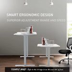 Fortia Sit To Stand Up Standing Desk 150x70cm 62-128cm Electric Height Adjustable Dual Motor 120kg Load White Oak