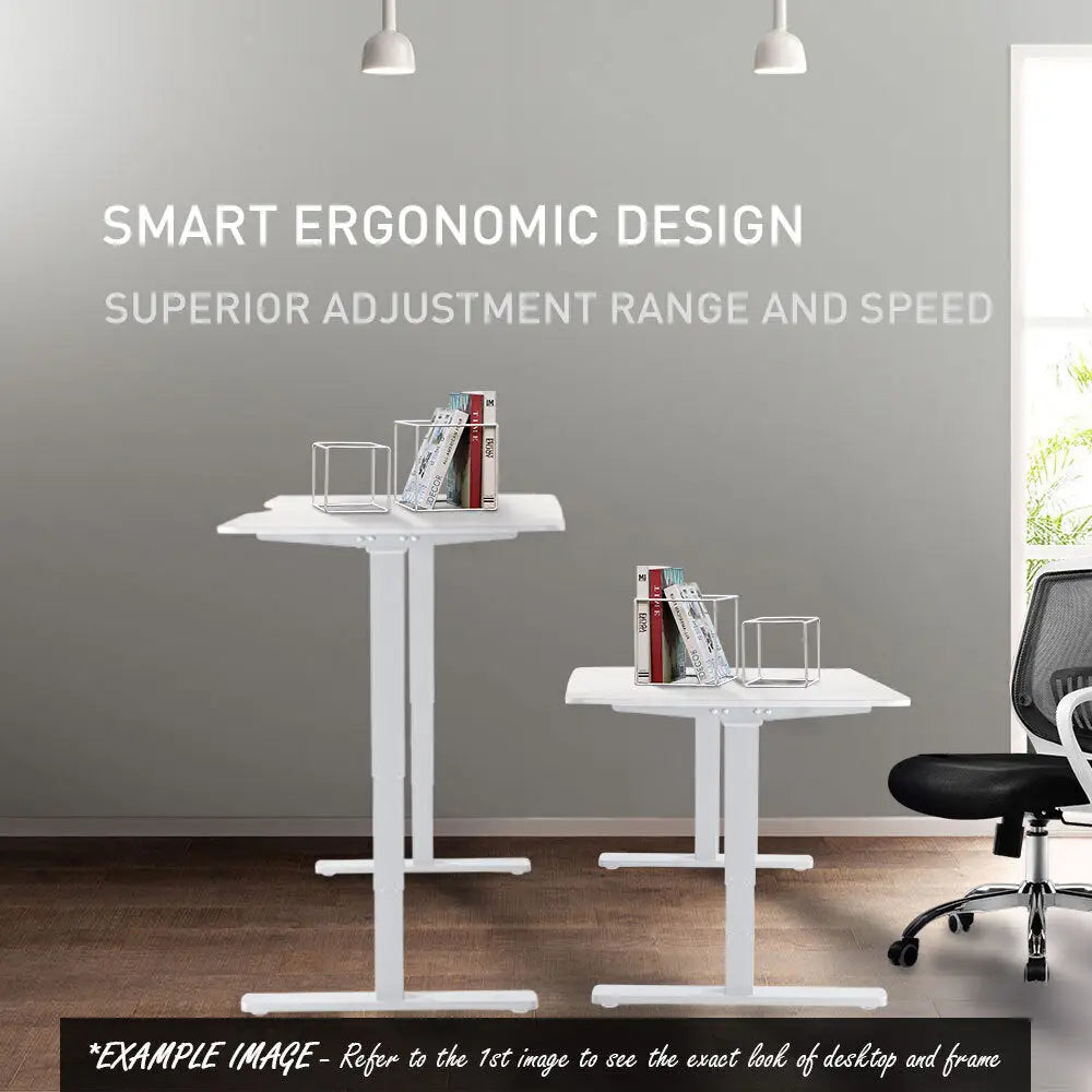 Fortia Sit To Stand Up Standing Desk 150x70cm 62-128cm Electric Height Adjustable Dual Motor 120kg Load Black/Silver