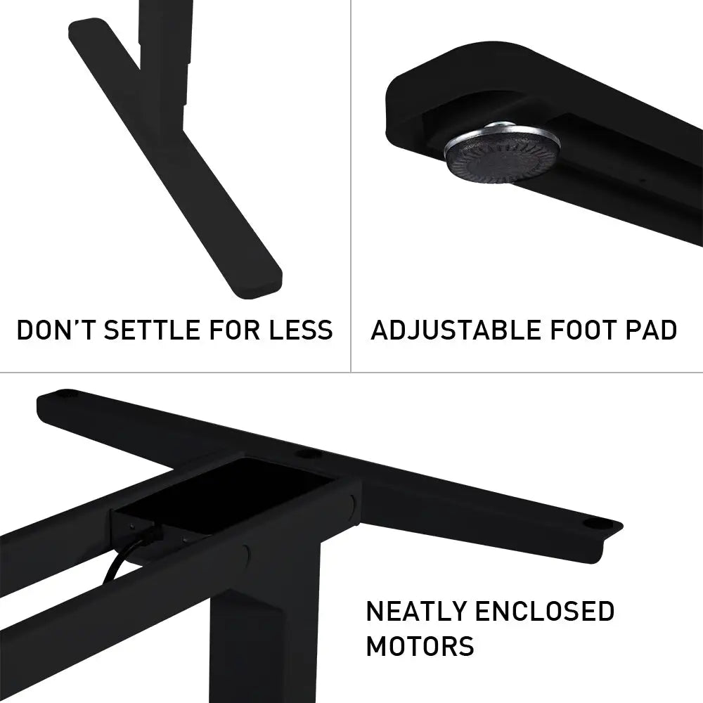 Fortia Sit To Stand Up Standing Desk 150x70cm 62-128cm Electric Height Adjustable Dual Motor 120kg Load Arched