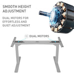 Fortia Sit To Stand Up Standing Desk 150x70cm 62-128cm Electric Height Adjustable Dual Motor 120kg Load White Oak