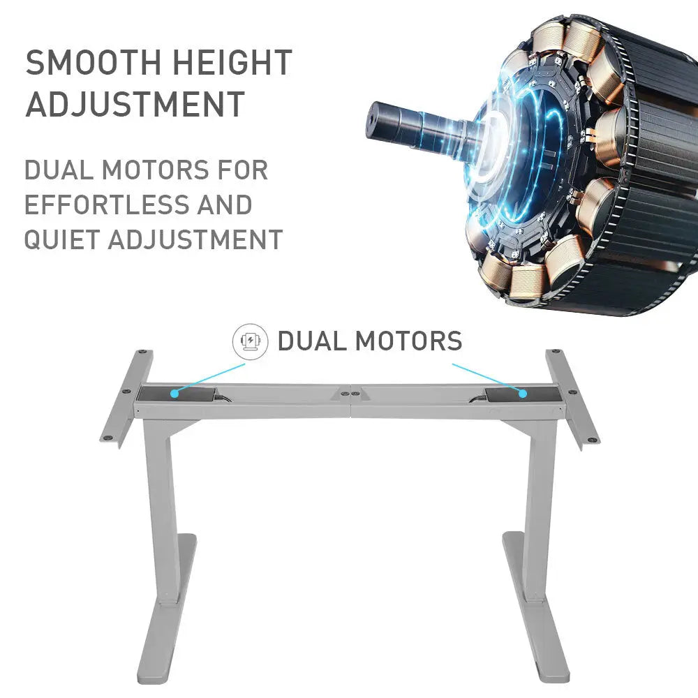 Fortia Sit To Stand Up Standing Desk 150x70cm 62-128cm Electric Height Adjustable Dual Motor 120kg Load White Oak