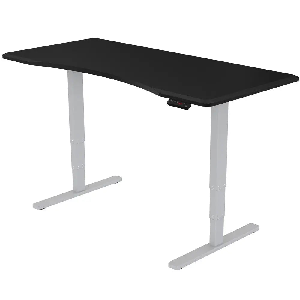 Fortia Sit To Stand Up Standing Desk 150x70cm 62-128cm Electric Height Adjustable Dual Motor 120kg Load Arched