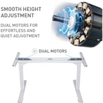 Fortia Sit To Stand Up Standing Desk 150x70cm 62-128cm Electric Height Adjustable Dual Motor 120kg Load Arched