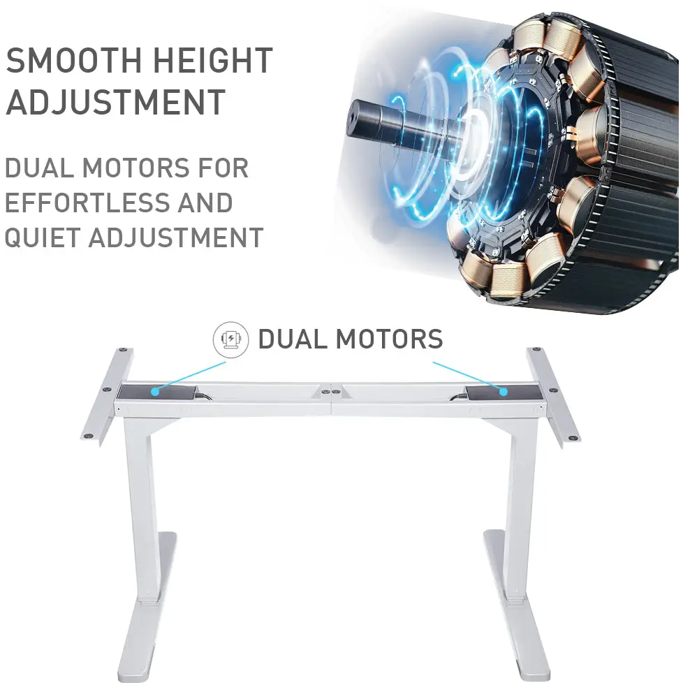 Fortia Sit To Stand Up Standing Desk 150x70cm 62-128cm Electric Height Adjustable Dual Motor 120kg Load Arched