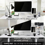 Fortia Sit To Stand Up Standing Desk 150x70cm 62-128cm Electric Height Adjustable Dual Motor 120kg Load White/White