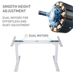 Fortia Sit To Stand Up Standing Desk 150x70cm 62-128cm Electric Height Adjustable Dual Motor 120kg Load Black/Silver