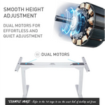 Fortia Sit To Stand Up Standing Desk 160x75cm 62-128cm Electric Height Adjustable Dual Motor 120kg Load Arched