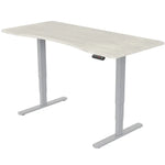 Fortia Sit To Stand Up Standing Desk 160x75cm 62-128cm Electric Height Adjustable Dual Motor 120kg Load Arched White