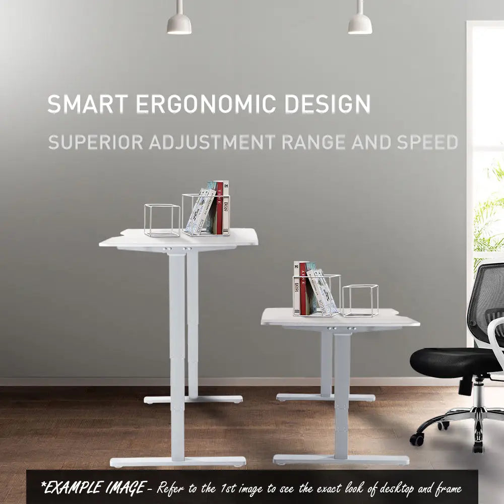 Fortia Sit To Stand Up Standing Desk 160x75cm 62-128cm Electric Height Adjustable Dual Motor 120kg Load Arched