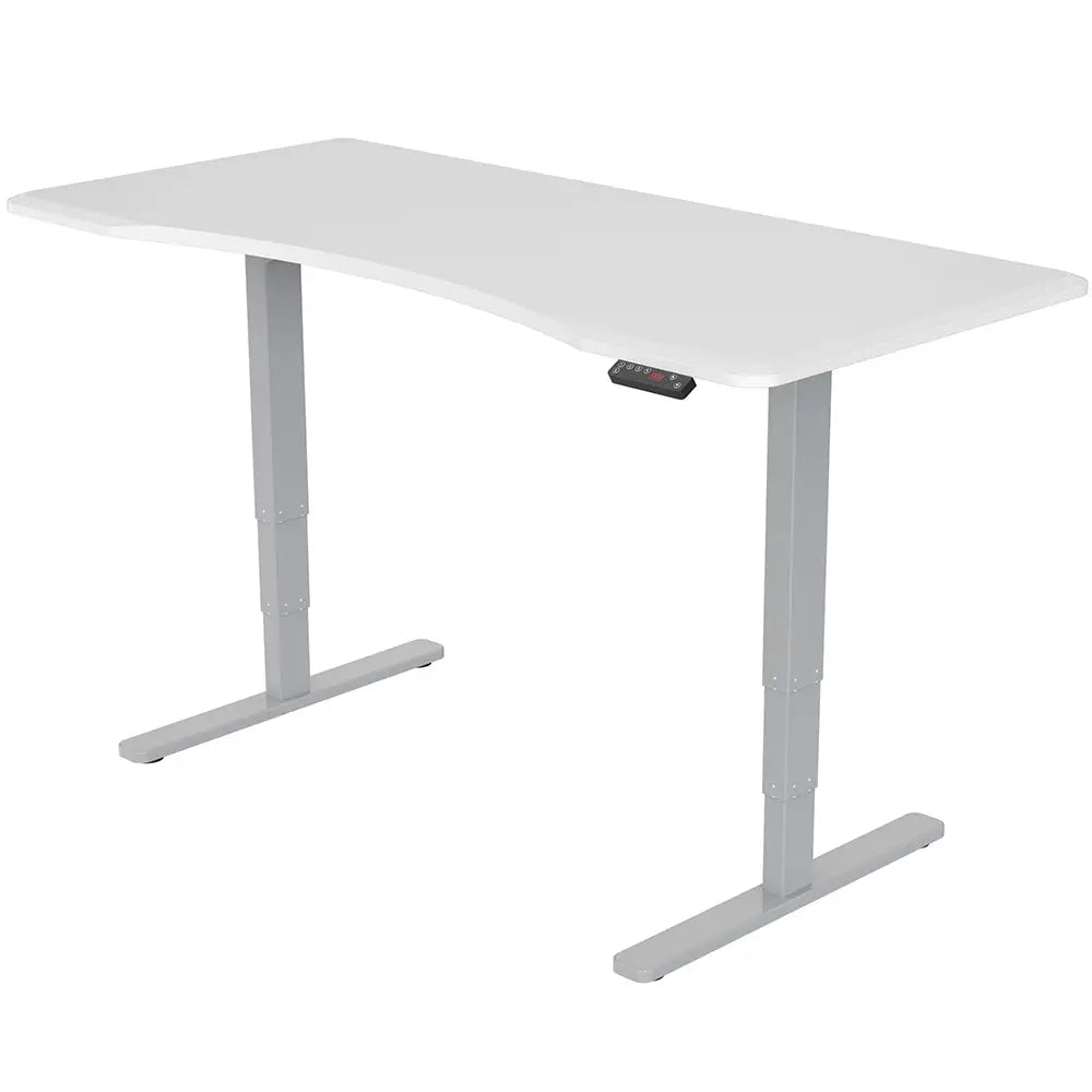Fortia Sit To Stand Up Standing Desk 160x75cm 62-128cm Electric Height Adjustable Dual Motor 120kg Load Arched