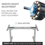 Fortia Sit To Stand Up Standing Desk 160x75cm 62-128cm Electric Height Adjustable Dual Motor 120kg Load Arched White