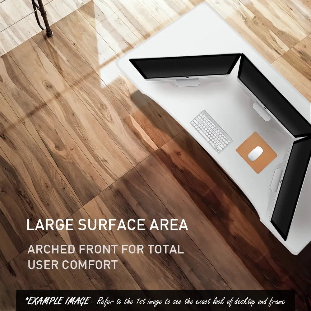 Fortia Sit To Stand Up Standing Desk 160x75cm 62-128cm Electric Height Adjustable Dual Motor 120kg Load Arched White
