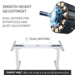 Fortia Sit To Stand Up Standing Desk 160x75cm 62-128cm Electric Height Adjustable Dual Motor 120kg Load Black/Silver
