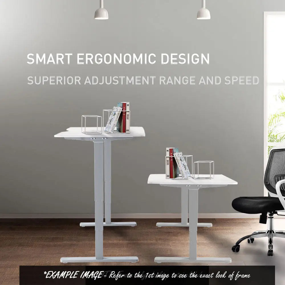Fortia Sit To Stand Up Standing Desk 160x75cm 62-128cm Electric Adjustable Height Dual Motor 120kg Load Arched White