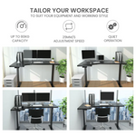FORTIA Standing Desk Electric Dual Motor Adjustable Sit Stand L-Shaped Left 80KG Load Black - Furniture > Office