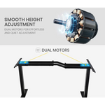 FORTIA Standing Desk Electric Dual Motor Adjustable Sit Stand L-Shaped Left 80KG Load Black - Furniture > Office