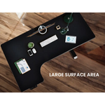 FORTIA Standing Desk Electric Dual Motor Adjustable Sit Stand L-Shaped Left 80KG Load Black - Furniture > Office