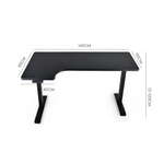 FORTIA Standing Desk Electric Dual Motor Adjustable Sit Stand L-Shaped Left 80KG Load Black - Furniture > Office
