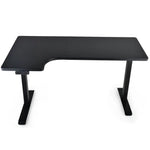 FORTIA Standing Desk Electric Dual Motor Adjustable Sit Stand L-Shaped Left 80KG Load Black - Furniture > Office