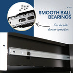 FORTIA Stationery Cabinet Office Storage Metal Lockable 4 Door Cupboard Drawers - Furniture > Office