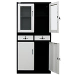 FORTIA Stationery Cabinet Office Storage Metal Lockable 4 Door Cupboard Drawers - Furniture > Office