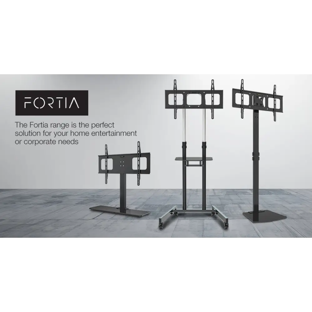 FORTIA TV Stand Mobile Mount 37-70 Inch Tall Universal Rolling Trolley Black 65Inch - Audio & Video > TV Accessories