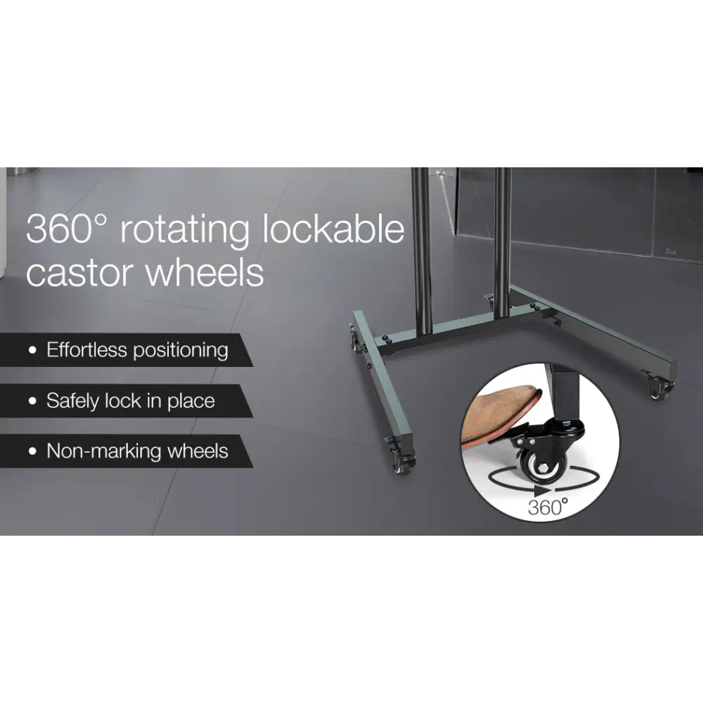 FORTIA TV Stand Mobile Mount 37-70 Inch Tall Universal Rolling Trolley Black 65Inch - Audio & Video > TV Accessories