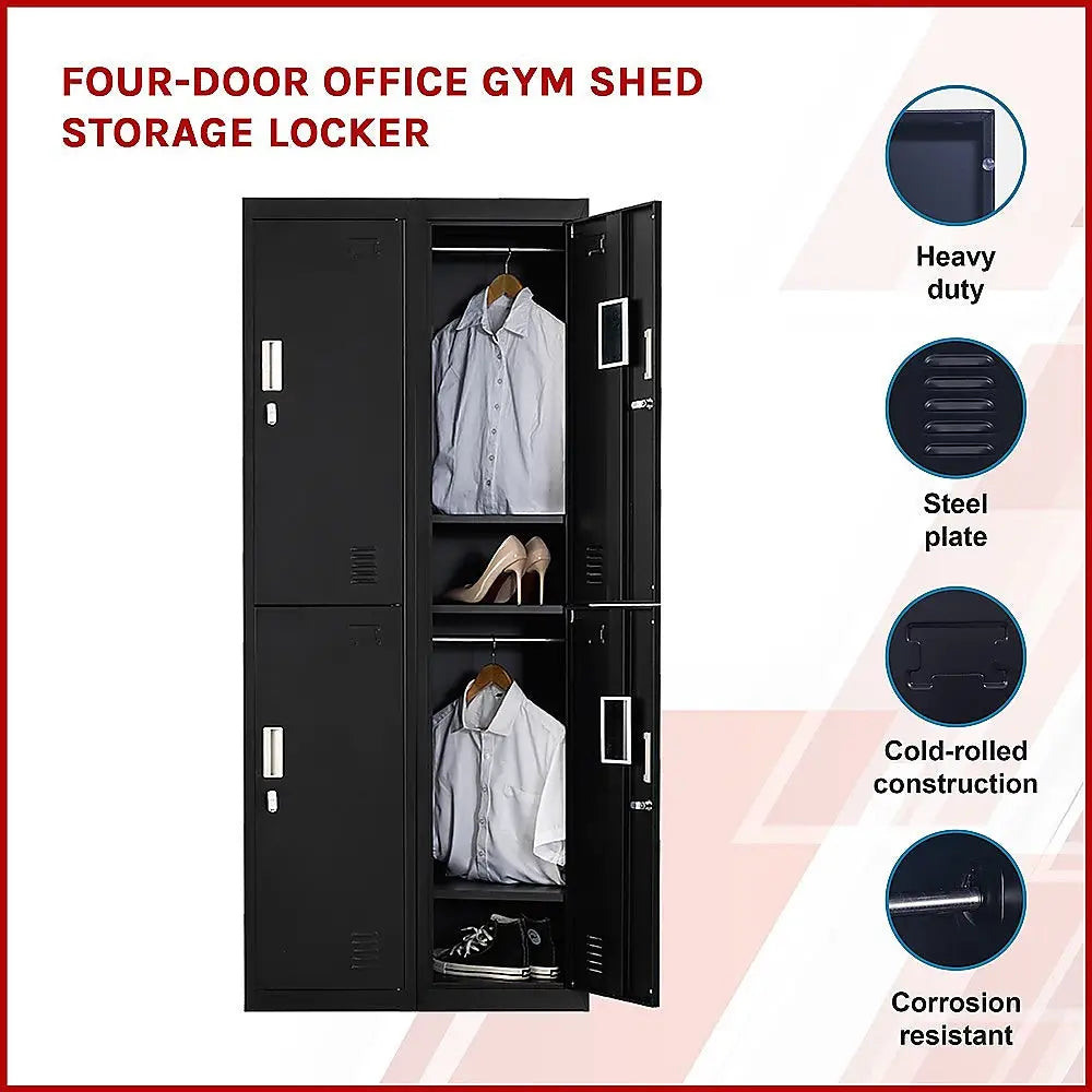 Four-Door Office Gym Shed Storage Locker - Furniture > Office
